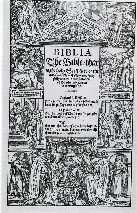 Coverdale Bible Frontispiece