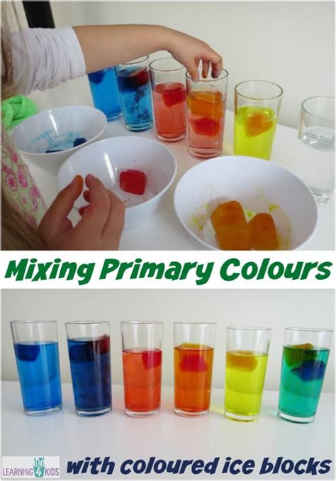 Exploring Mixing Primary Colours Activity Learning 4 Kids