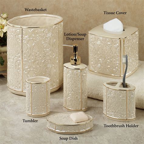 Furla Cream Damask Ceramic Bath Accessories Bathroom Ideas Gold