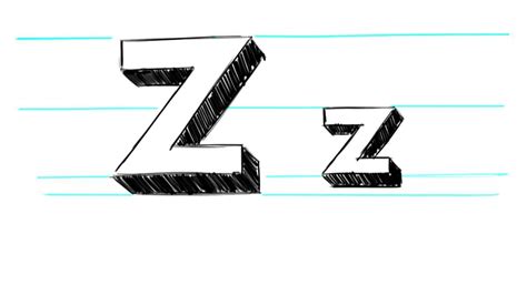 How To Draw 3d Letters Z Uppercase Z And Lowercase Z In 90 Seconds