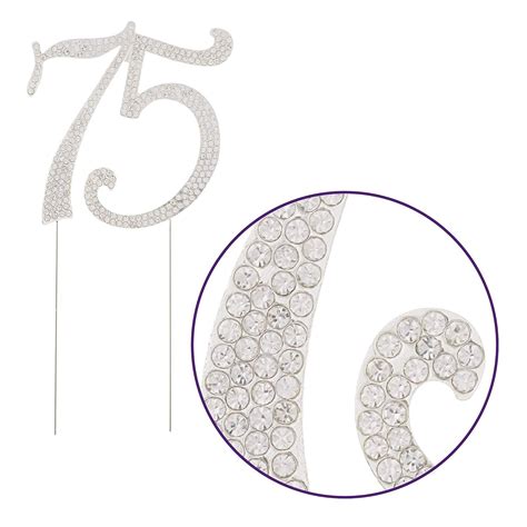 75 Cake Topper 75th Birthday 75th Anniversary Silver Party Etsy