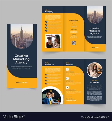 Professional Business Tri Fold Brochure Design Vector Image