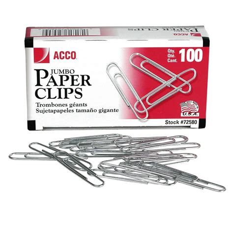 Acco Paper Clips 4 Smooth Finish Silver 100bx Grand And Toy