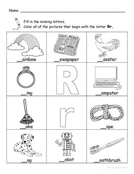 Check spelling or type a new query. Letter Rr Words Coloring Worksheet by Nola Educator | TpT