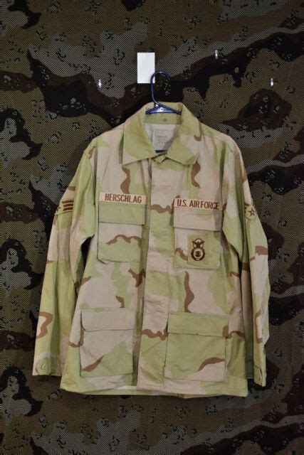 Us Airforce Dcu 3 Color Desert Coffee Stain Camo Bdu Jacket Size