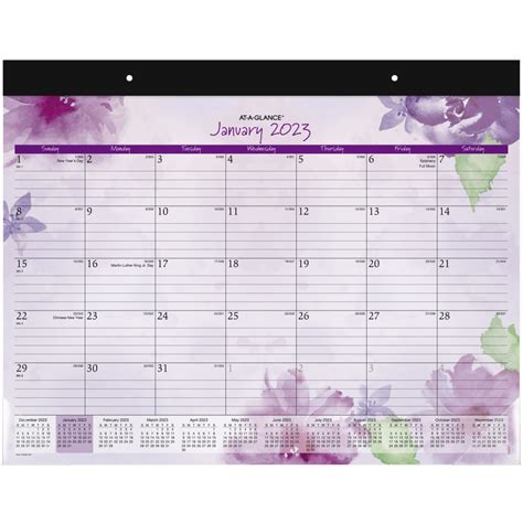 At A Glance Beautiful Day 2023 Ry Monthly Desk Pad Calendar Standard