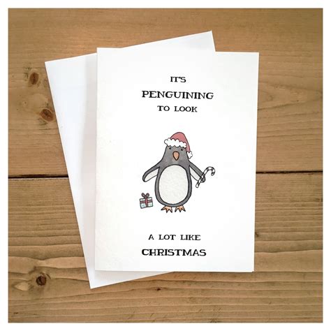 This is really a cute christmas card. Penguin Christmas Card // christmas card, holiday card ...