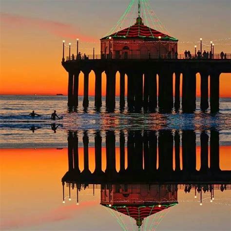 Manhattan Beach Pier And The Roundhouse At Sunset In November Manhattan