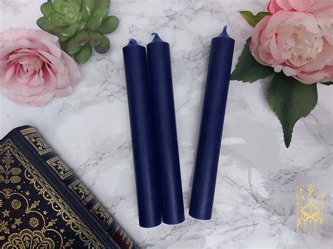 Dark Blue Solid Coloured Stick Candle 180mm X 22mm Highly Etsy Uk