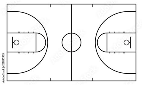 Basketball Court Outline Drawing