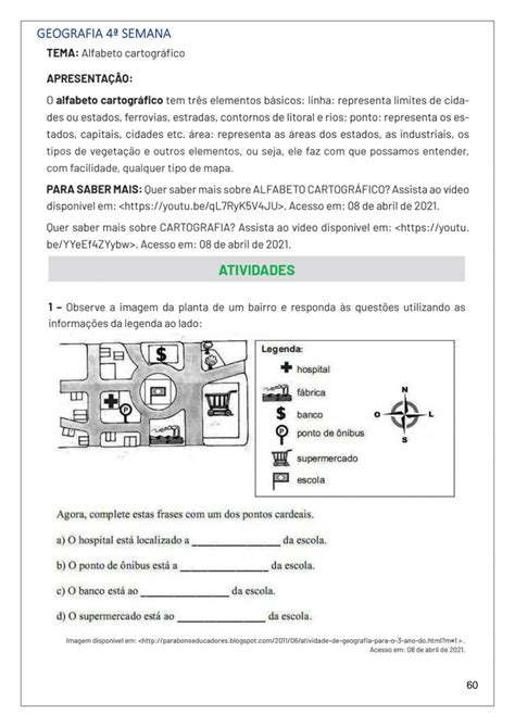Atividades Sobre Representações Cartografia 3 Ano Fundamental
