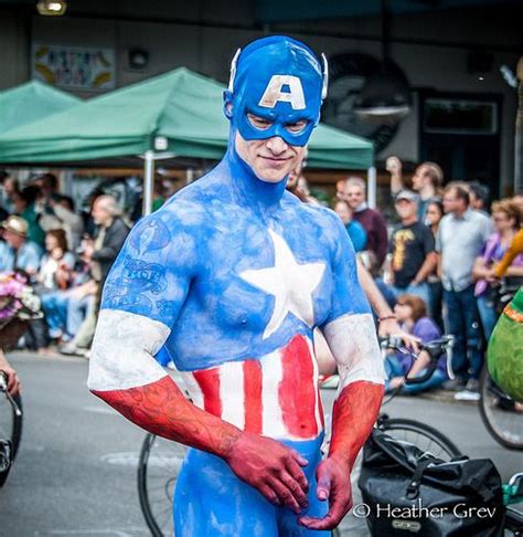 Public Event 87 Body Painting Men Captain America Event