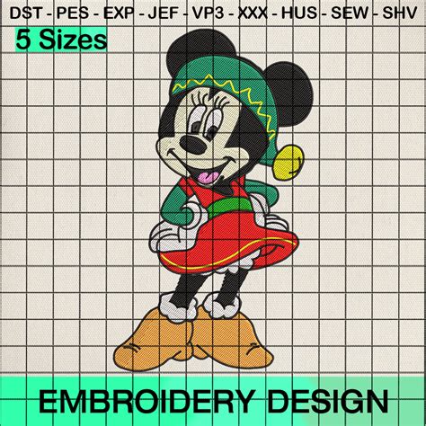 Disney Minnie Snowman Embroidery Design Svgbees