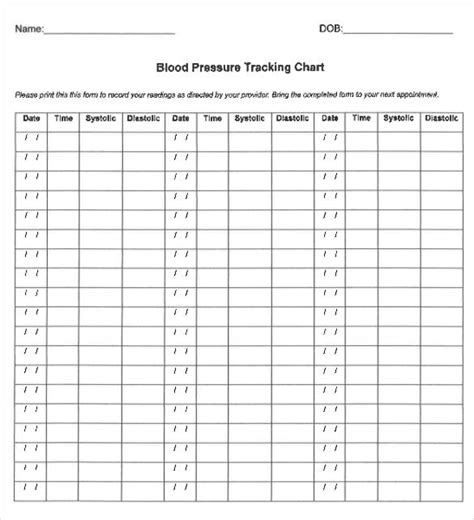 Blood Pressure Monitoring Charts Printable Template Business Psd
