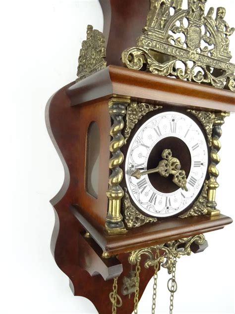 Antique Vintage Dutch Zaanse Zaandam Wall Clock Warmink 8 Day Clock