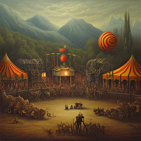 Terror Circus Landscape Oil Painting Arthubai