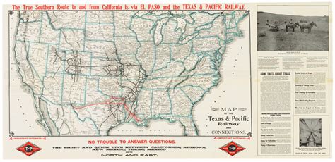 Map Of The Texas And Pacific Railway And Connections 95770 Map Of The