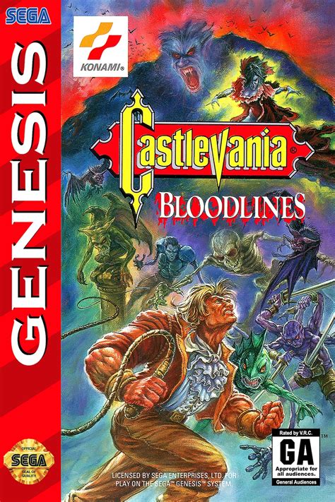 Castlevania Bloodlines Sega Genesis Game Box Cover Art Poster Etsy