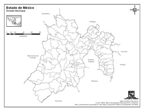 Mapa Para Imprimir Del Estado De México Mapa Mudo De Municipios Del