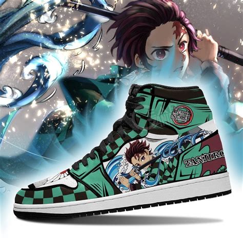 Tanjiro Sneakers Water Breathing Custom Anime Demon Slayer Shoes Homefavo