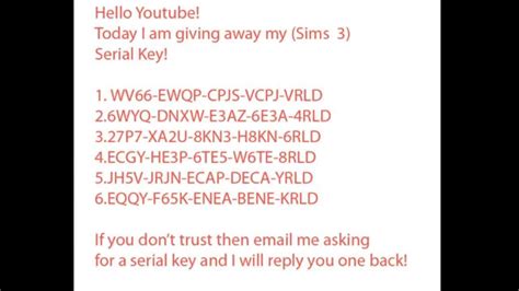 The Sims 3 Serial Key Youtube