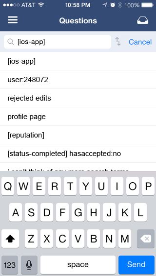 Show Recent Searches In Ios App Meta Stack Exchange
