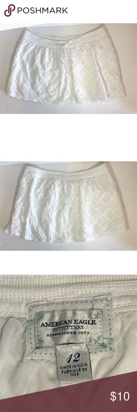 American Eagle Skirt Womens 12 White Cotton Lacy Womens Skirt