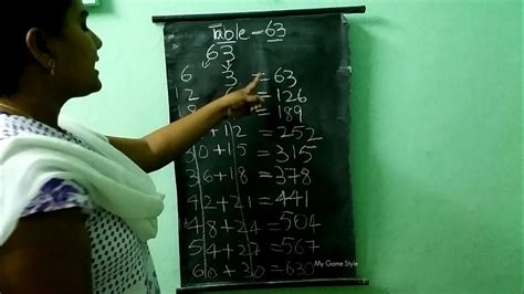 63 Times Table 63 Multiplication Table Youtube