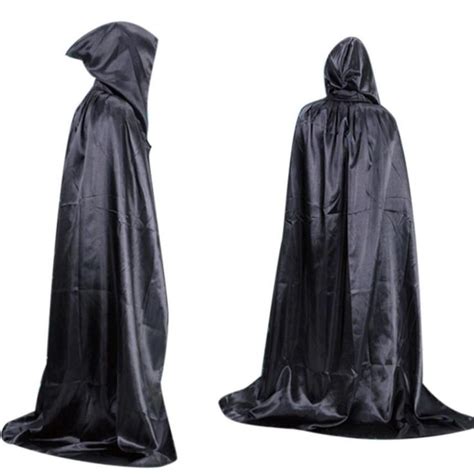 Halloween Grim Reaper Cloak Capes Coats Black Deathcloak Makeup Party