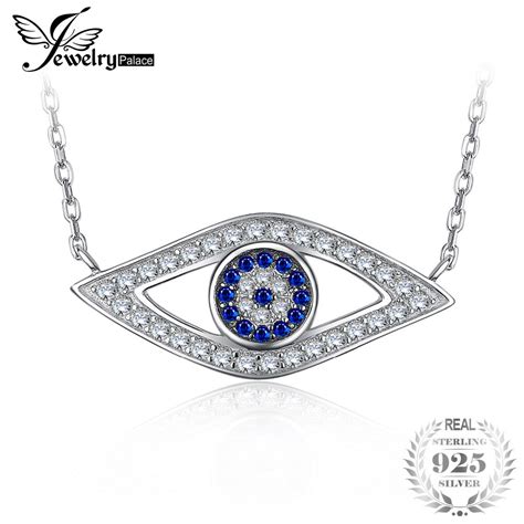 Jewelrypalace Sterling Silver Devil Eyes Created Blue Spinels