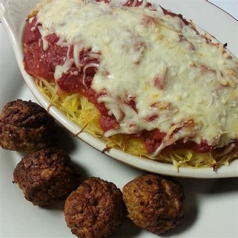 Shannons Lightening The Load Spaghetti Squash Bake With Turkey Meatballs