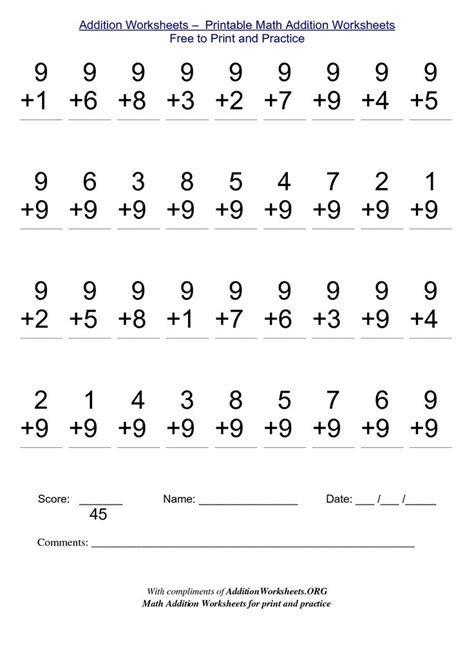 Math Worksheets For Free To Print Math Addition Worksheets First