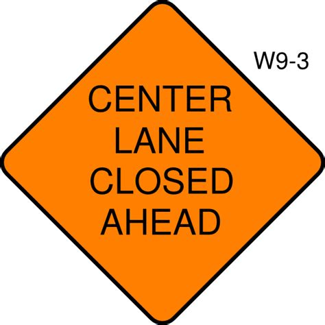 Center Lane Closed Ahead Clip Art At Vector Clip Art Online