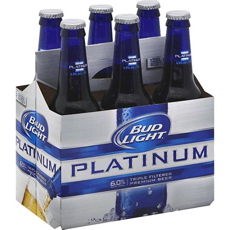 Bud Light Platinum Beer 6 Pack Beer 12 Fl Oz Bottles Lagers Superlo Foods