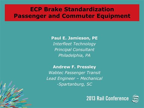 Pdf Ecp Brake Standardization Passenger And Commuter Equipment · Ecp