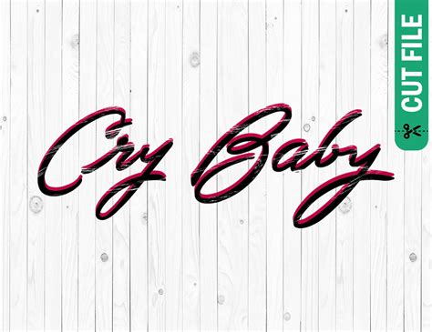 Cry Baby Retro Style Hand Writing Typography Svg Apparel Etsy