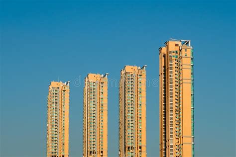 High Rise Residential Buildings Apartment Houses In Hong Kong Stock