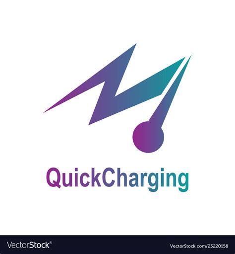 Fast Charging Logo Template With Thunder Symbol Vector Image
