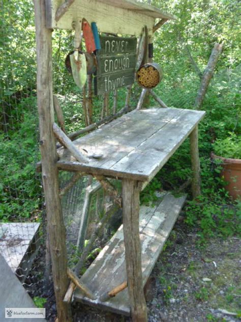 Build A Rustic Potting Bench Find Out How Here And Get Plans