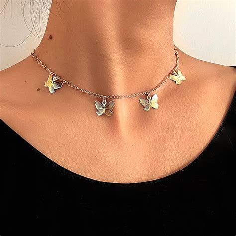 Butterfly Necklace Gold And Silver Dainty Necklace For Boho Necklace