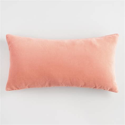 Oversized Salmon Pink Velvet Lumbar Pillow Pink Pillows Pink Velvet