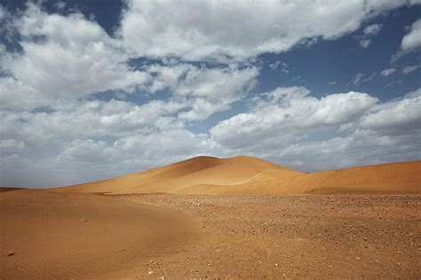 Sahara Desert Landscape With Blue Sky Dunes Background Photograph By