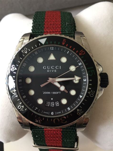 Gucci Dive Ya136209 45mm Mens Watch Rrp £1050 Immaculate Condition
