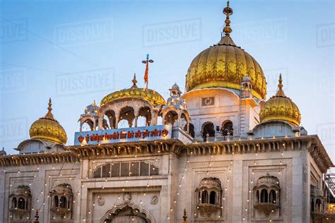Sri Bangla Sahib Gurdwara Sikh Temple New Delhi India Asia Stock