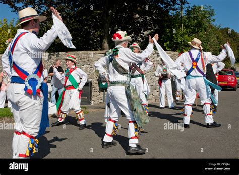 The Winster Morris Dancers Performing At Hartington In Derbyshire