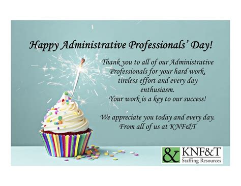 Happy Administrative Professionals Day Knfandt Staffing Resources