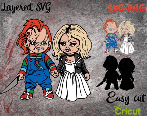 Layered Svg Chucky And Tiffany For Cricut Horror Svg Vinyl Etsy Canada