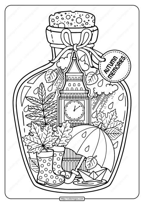 Download and print our free fall coloring pages for kids below. Printable Autumn Memories Pdf Coloring Page