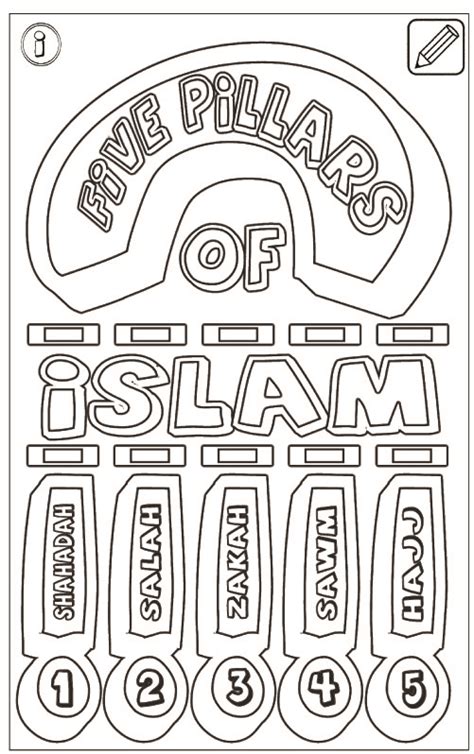 5 Pillars Of Islam Coloring Pages Coloring Pages