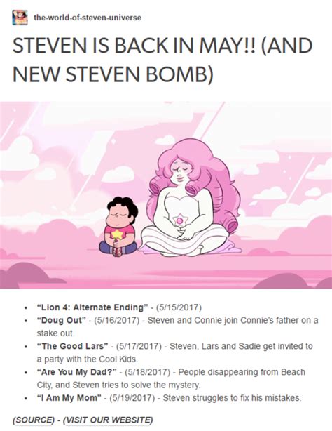 Steven Universe Shall Return Exactly One Month From Now Steven